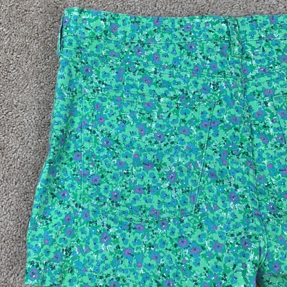 J. Crew green and purple floral denim shorts sz 12 - Picture 5 of 7